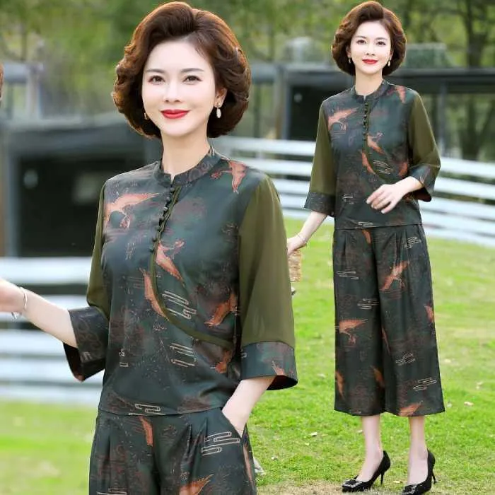 Đồ Bộ Trung Niên Vải Lụa